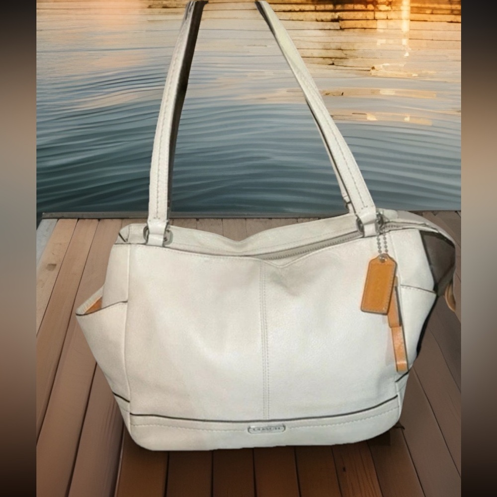 Coach Park Pearl Leather Carryall Tote